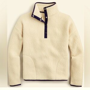 J Crew vintage fleece pullover with snap front